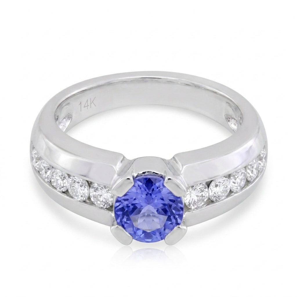 Tanzanite 0.84 ct tw Ring with 0.40 Diamonds & 14kt Gold