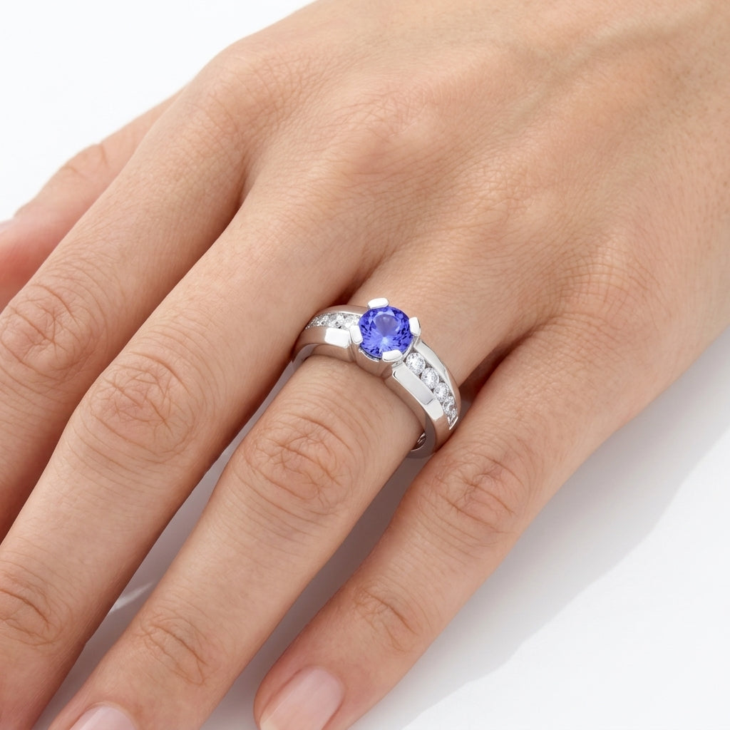 Tanzanite 0.84 ct tw Ring with 0.40 Diamonds & 14kt Gold