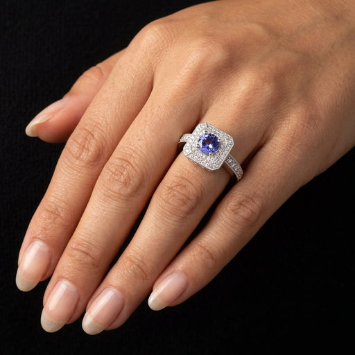 Tanzanite 1.00 ct tw Ring with 0.50 ct tw diamonds & 14kt Gold