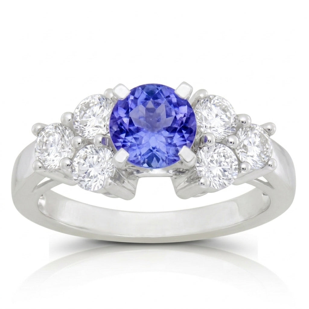 Tanzanite 0.82 ct tw Ring with 0.65 Diamonds & 14kt Gold
