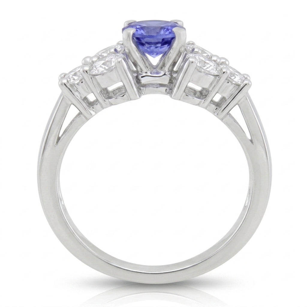 Tanzanite 0.82 ct tw Ring with 0.65 Diamonds & 14kt Gold