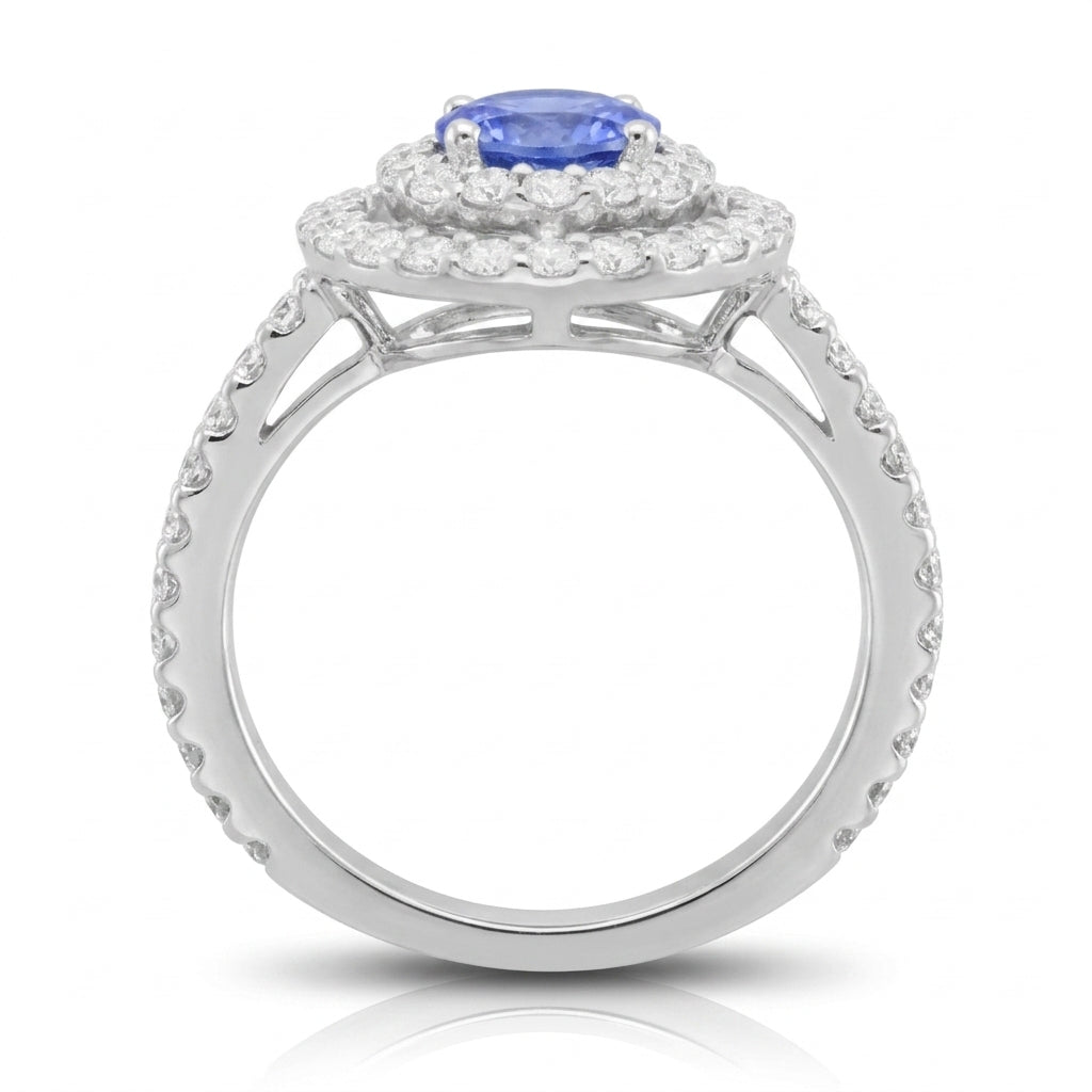 Tanzanite 0.80 ct tw Ring with 0.85 ct tw diamonds in 14kt Gold