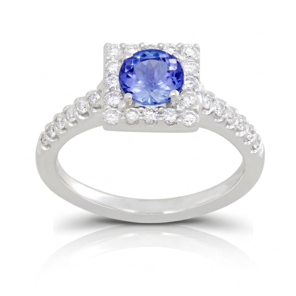 Tanzanite 0.85 ct tw Ring with 0.35 ct tw diamonds & 14kt Gold