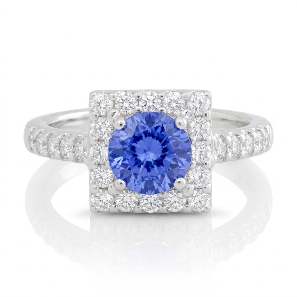 Tanzanite 0.85 ct tw Ring with 0.35 ct tw diamonds & 14kt Gold