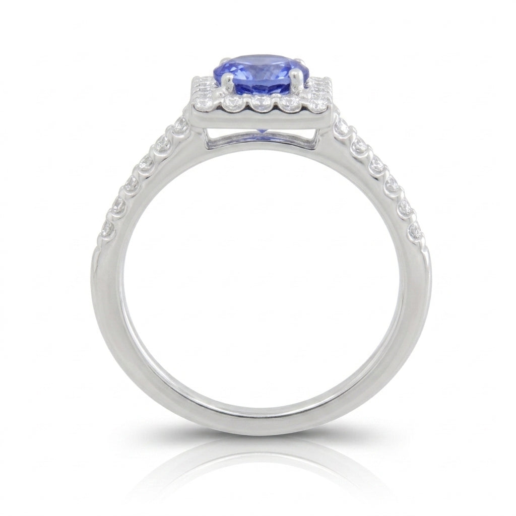 Tanzanite 0.85 ct tw Ring with 0.35 ct tw diamonds & 14kt Gold