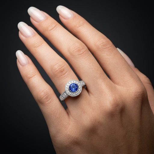 Tanzanite 0.82 ct tw Ring with 0.45 Diamonds in 14kt Gold