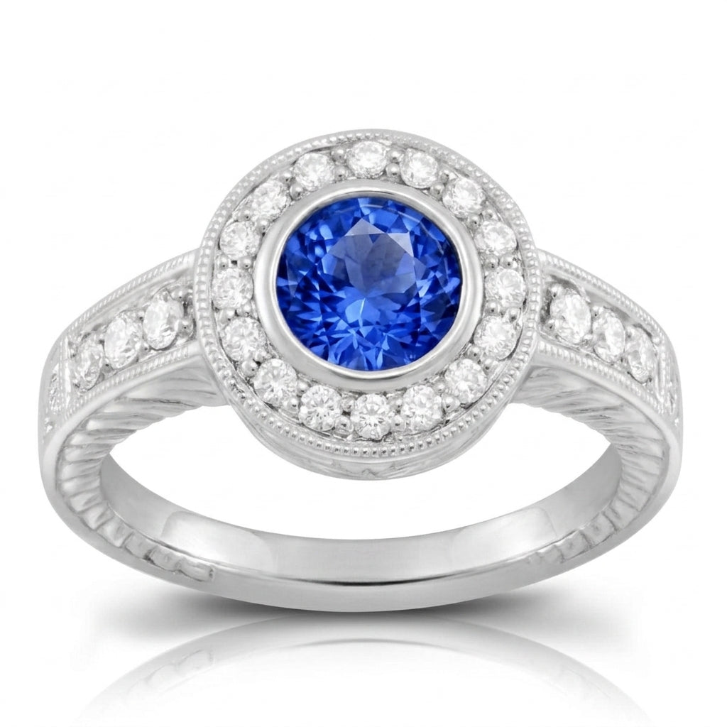 Tanzanite 0.82 ct tw Ring with 0.45 Diamonds in 14kt Gold