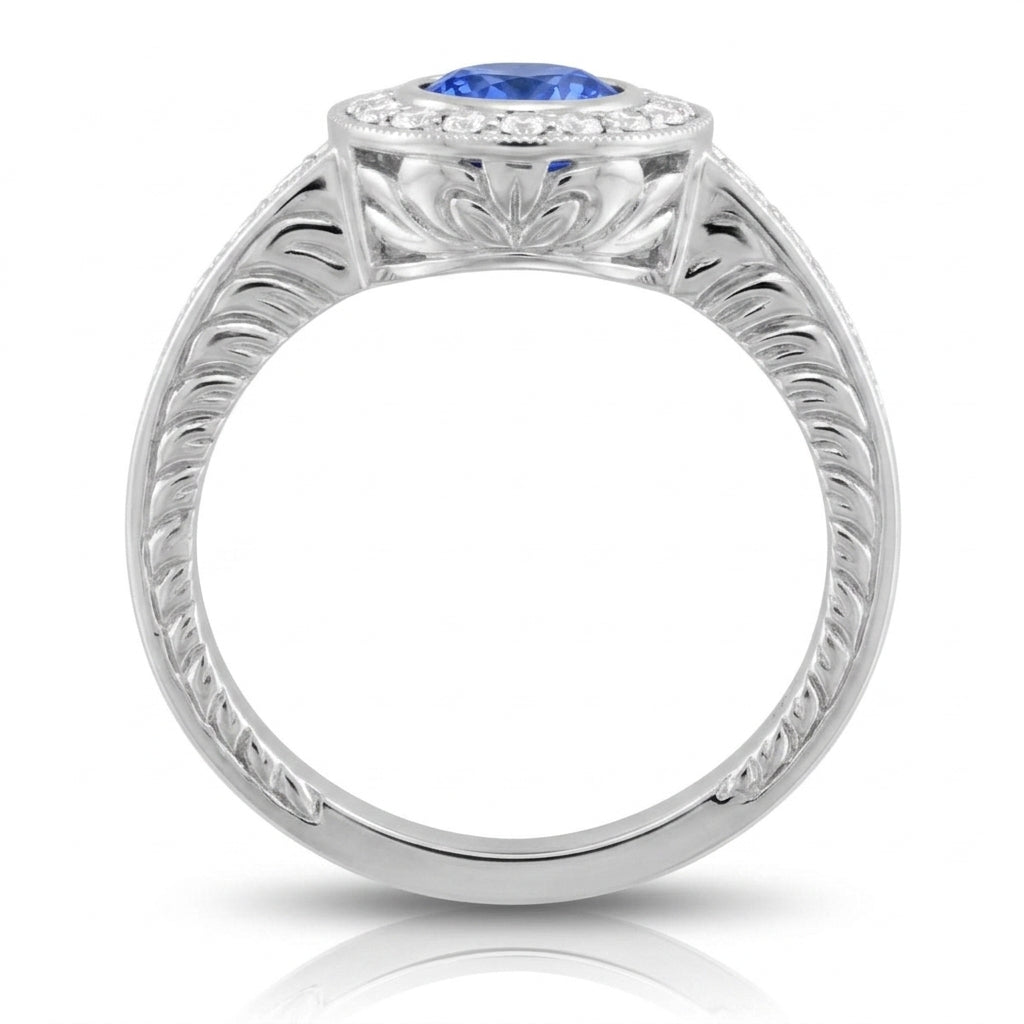 Tanzanite 0.82 ct tw Ring with 0.45 Diamonds in 14kt Gold