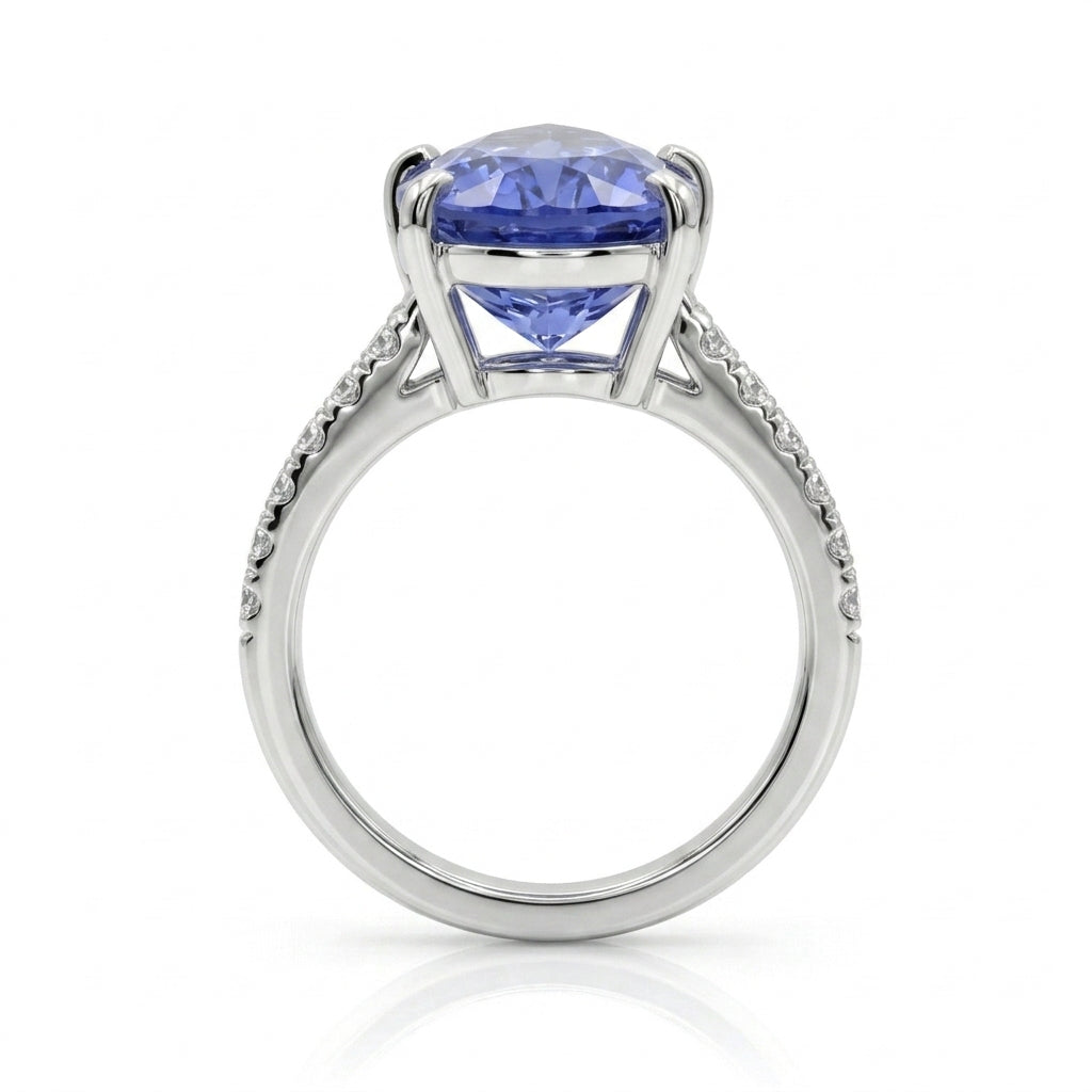 Tanzanite 11.10ct tw Ring with 0.52ct tw diamonds in 14kt Gold