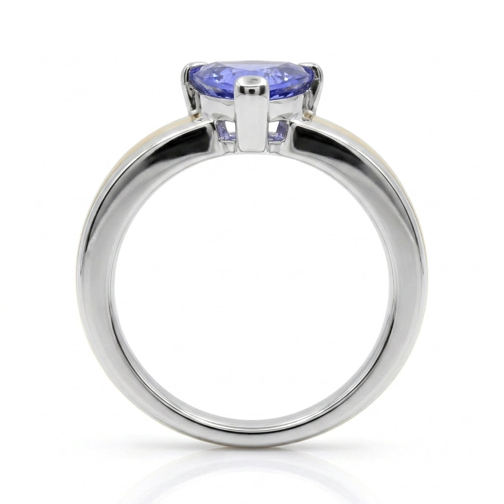 Tanzanite 0.90ct tw Ring & Platinum/18kt Gold