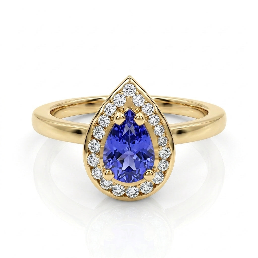 Tanzanite 0.90ct tw Ring with 0.50ct tw diamonds in 14kt Gold