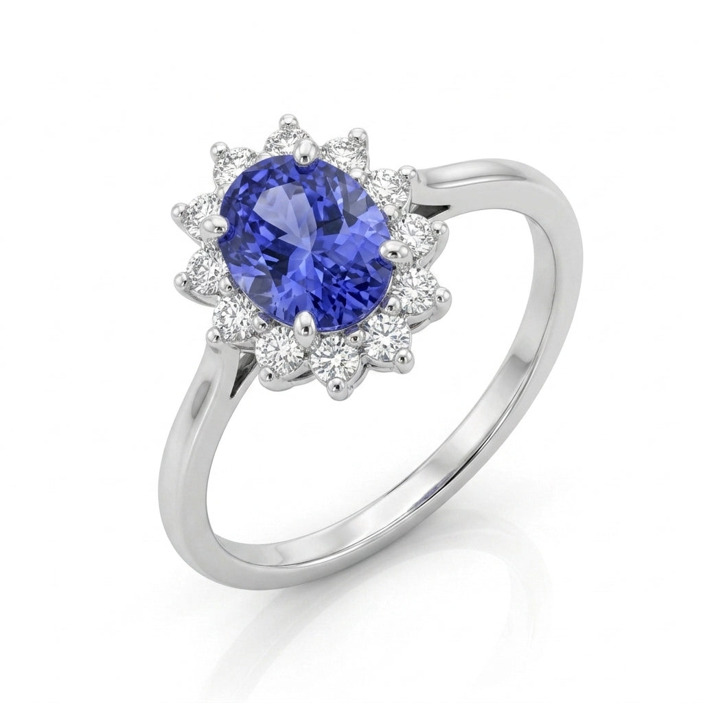 Tanzanite 1.30ct tw Ring with 0.30ct tw diamonds in 14kt Gold