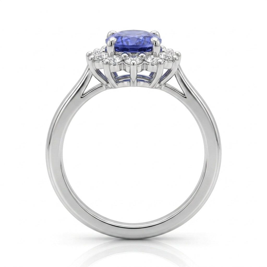 Tanzanite 1.30ct tw Ring with 0.30ct tw diamonds in 14kt Gold