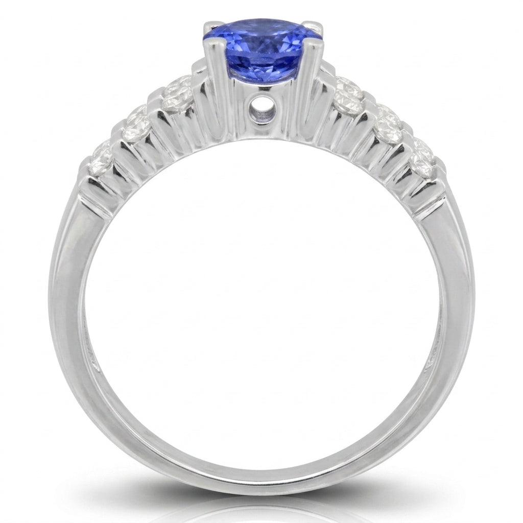 Tanzanite 0.80 ct tw Ring with 0.56 ct tw Diamonds in 14kt Gold