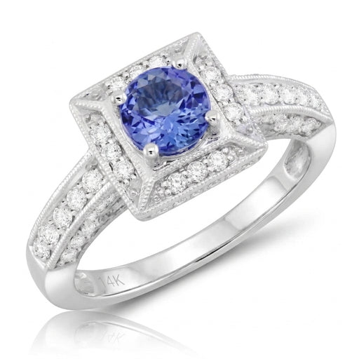 Tanzanite 1.00 ct tw Ring with 0.75 ct tw diamonds & 14kt Gold