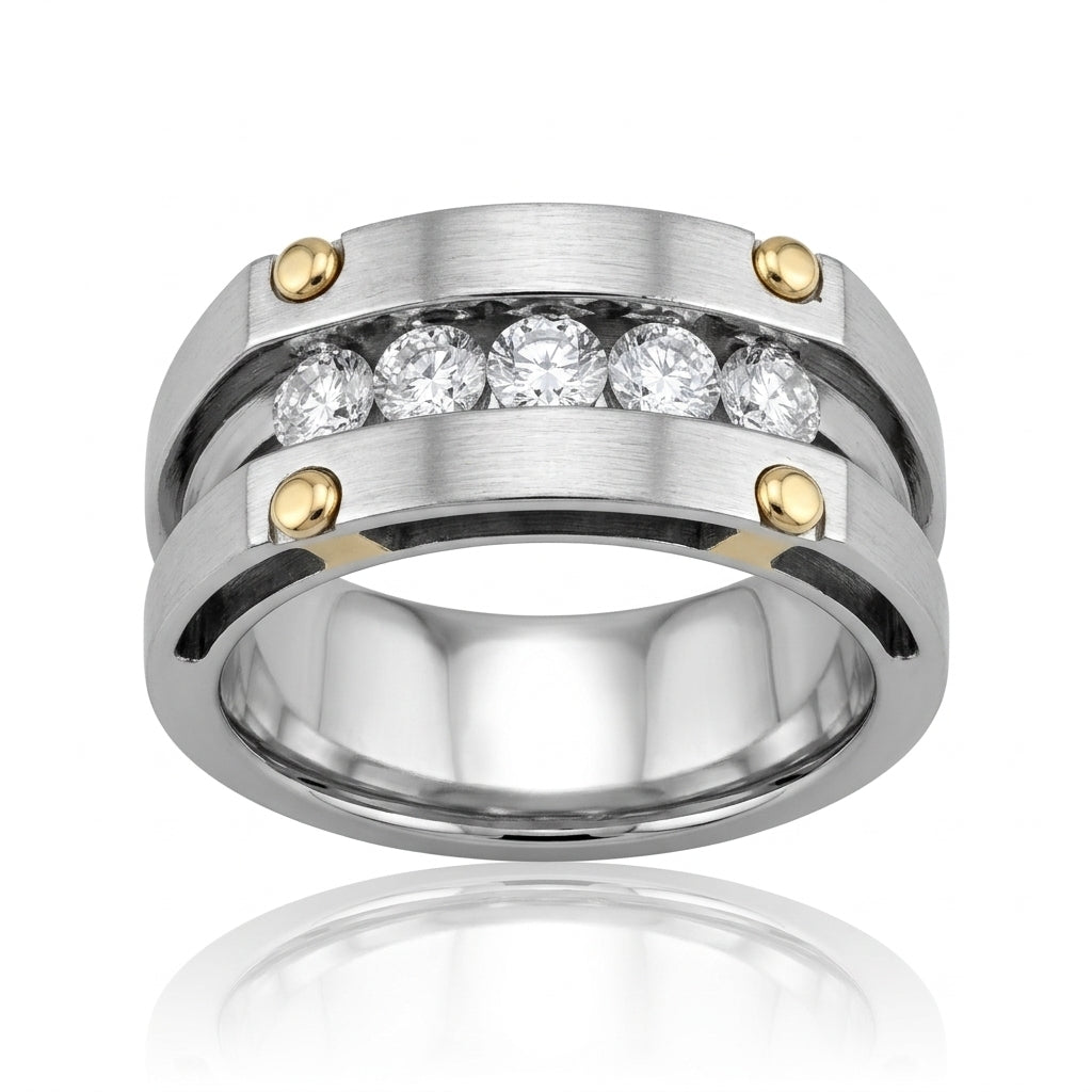 Men's Diamond Ring 0.25 ct tw 14kt Gold Yellow & White Gold