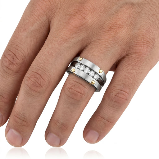 Men's Diamond Ring 0.25 ct tw 14kt Gold Yellow & White Gold