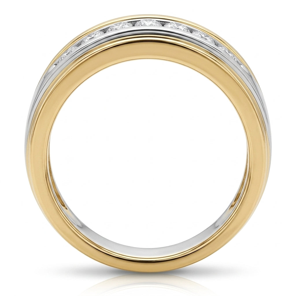 Men's Ring Diamonds 0.52 ct tw 14kt Gold Yellow & White Gold