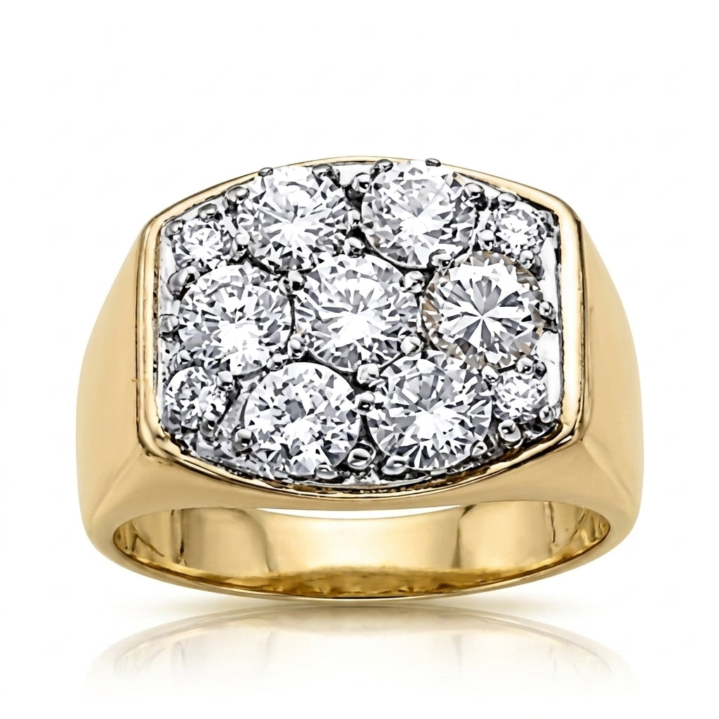 Men's Ring Diamonds 3.45 ct tw 14kt Gold