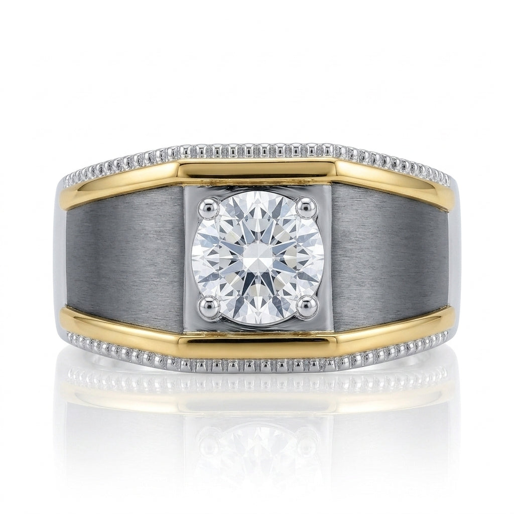 COMING SOON! Men's Diamond Ring 1.00cttw with Two-Tone 14kt Gold