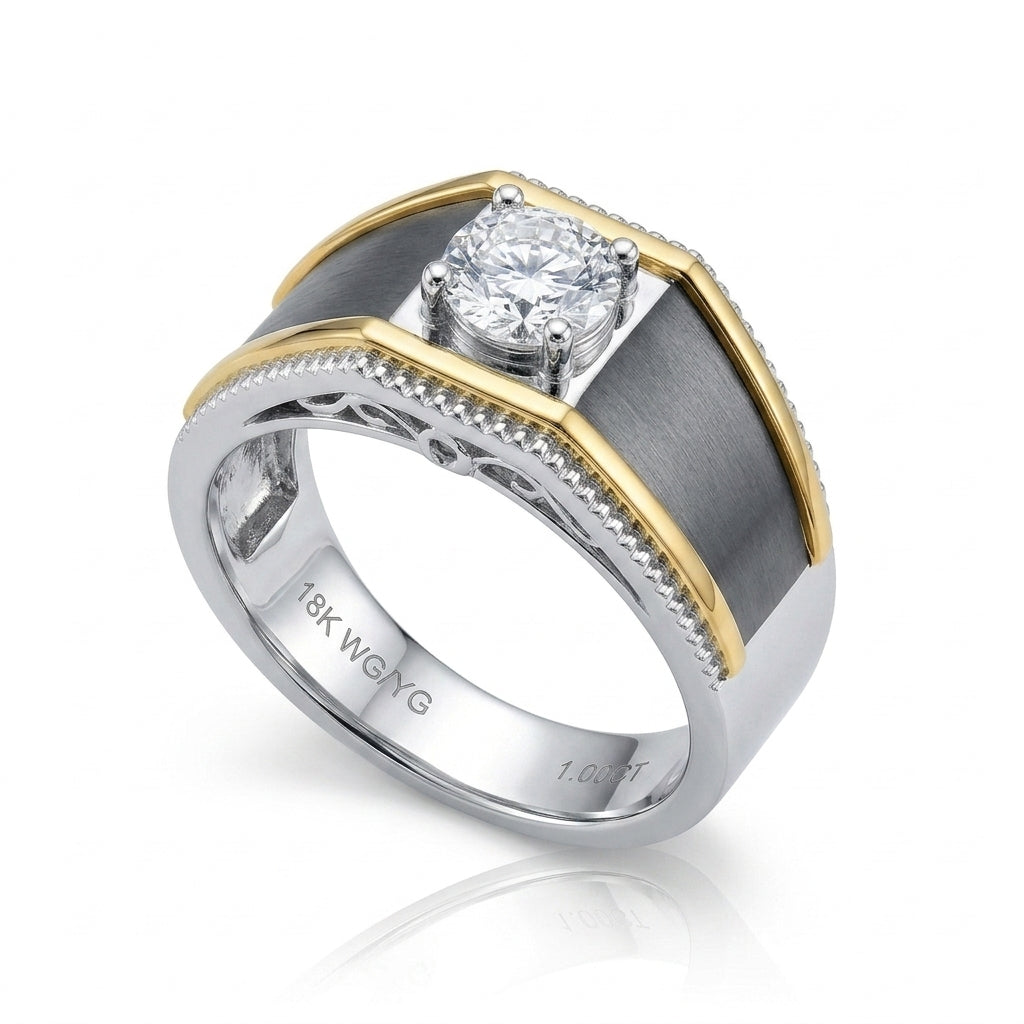 COMING SOON! Men's Diamond Ring 1.00cttw with Two-Tone 14kt Gold