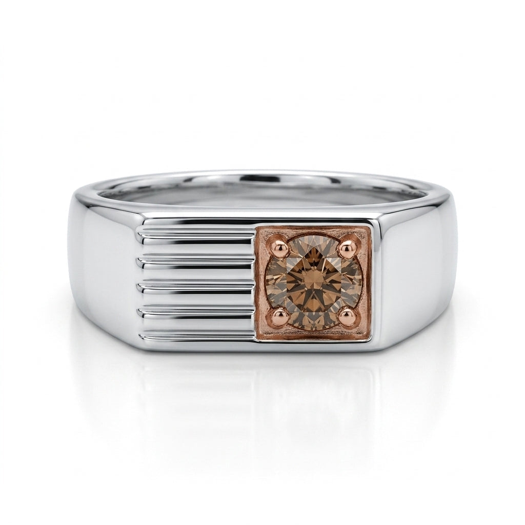 Men's Choco Diamond Ring 0.80ct tw 14kt Gold