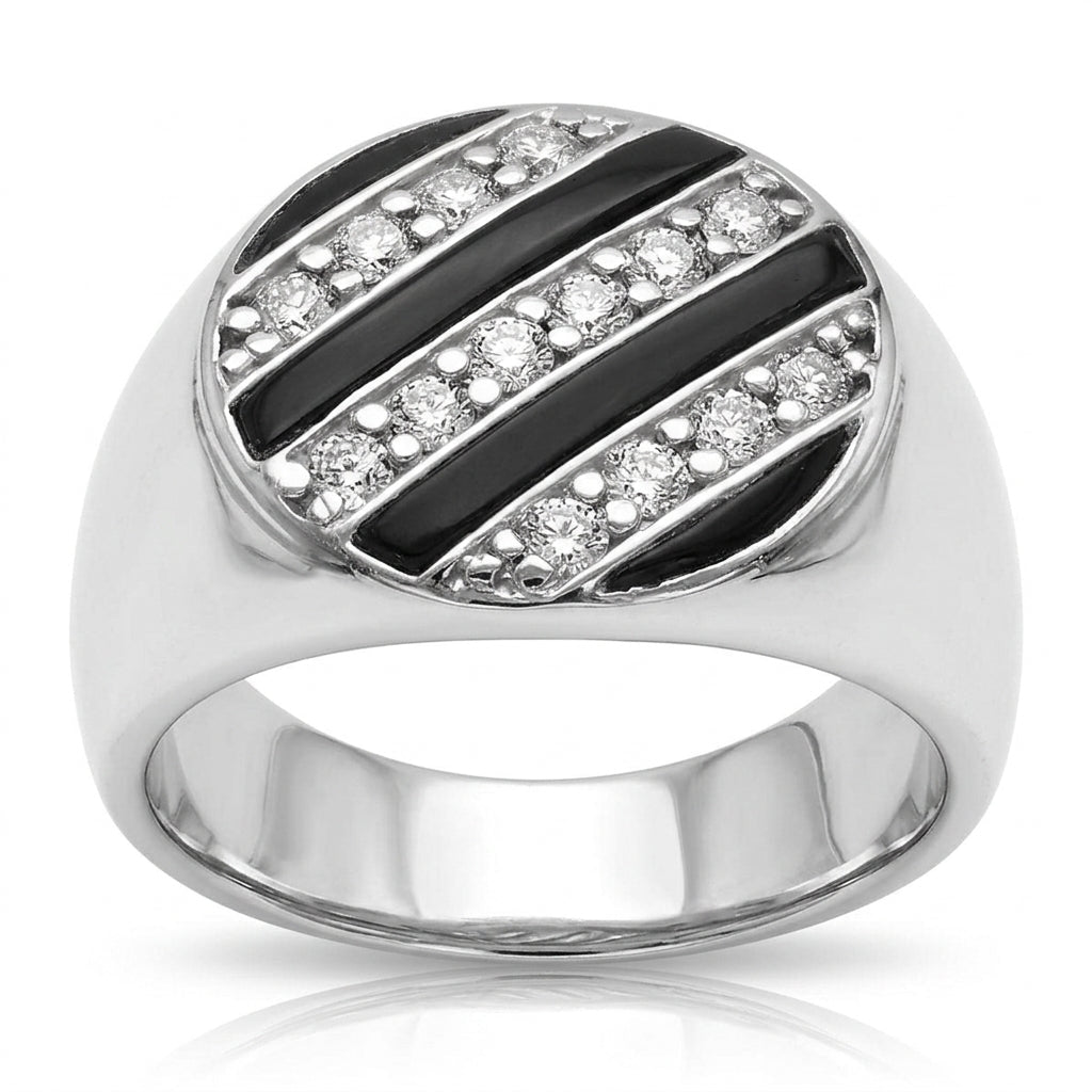 Men's Black Onyx and Diamond Ring 0.70ct tw 14kt Gold