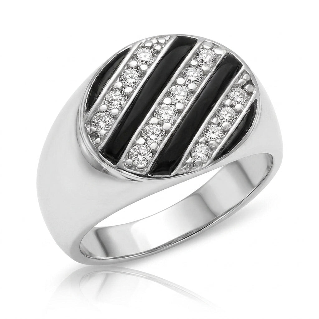 Men's Black Onyx and Diamond Ring 0.70ct tw 14kt Gold