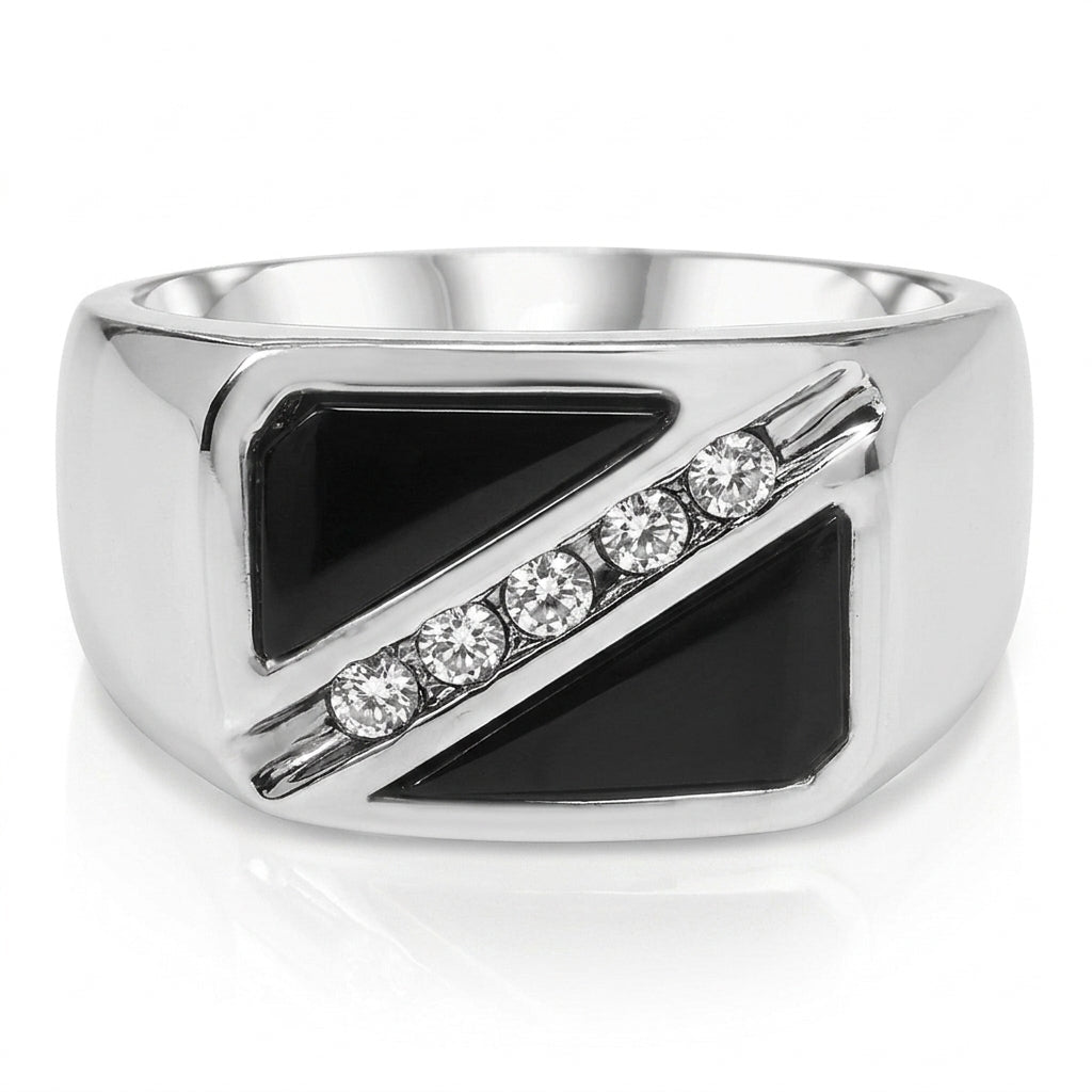 Men's Black Onyx and Diamond Ring 0.30ct tw 14kt Gold