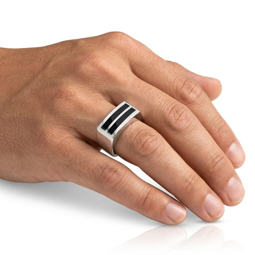 Men's Black Onyx Ring 14kt Gold & Black Onyx