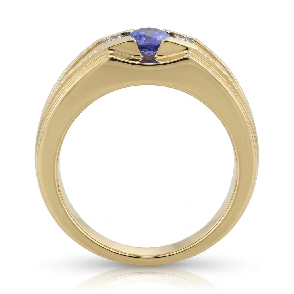 Tanzanite Men's Ring TA1.40 DB0.35 in 14kt Gold