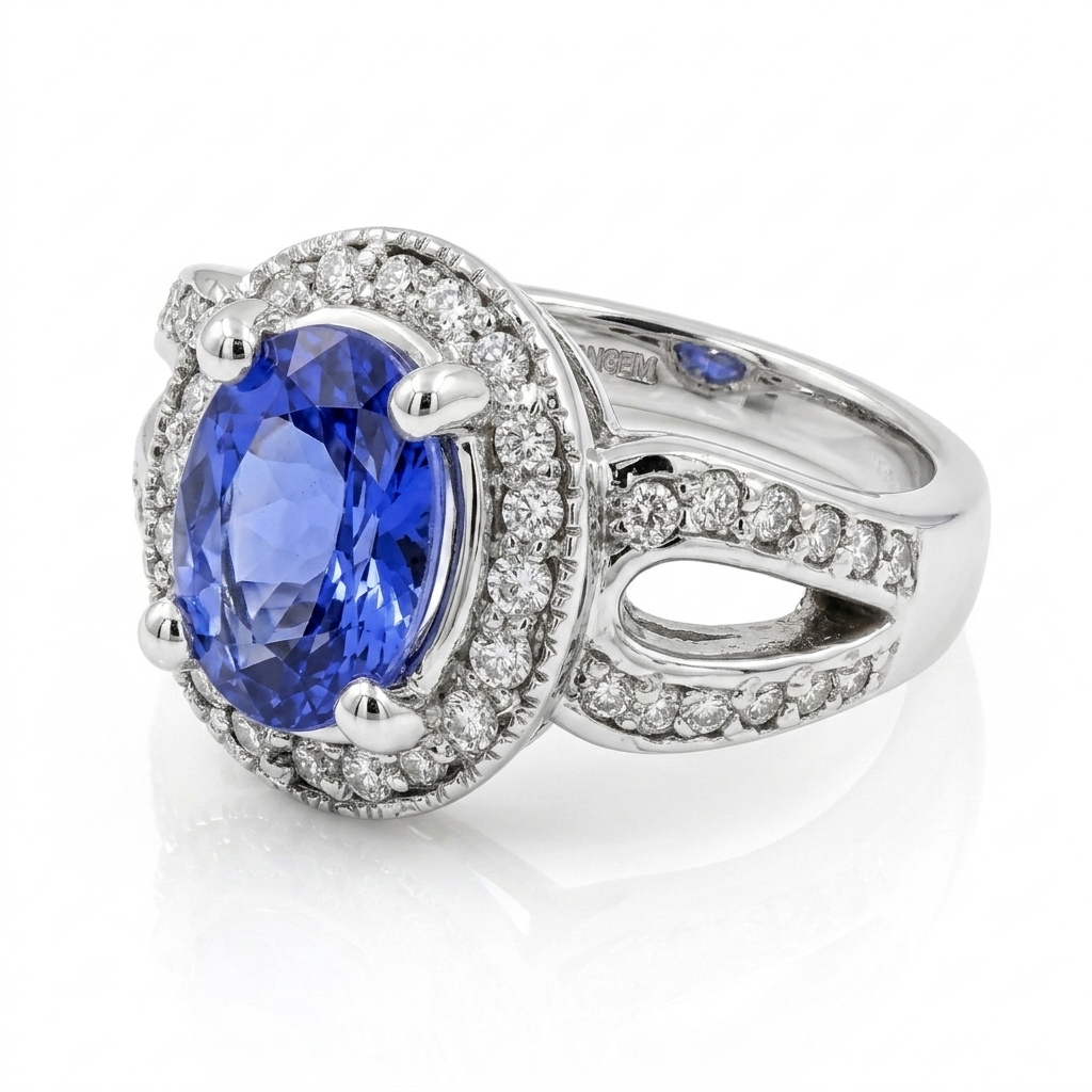 Tanzanite 1.71ct tw Ring with 0.50ct tw diamonds in 14kt Gold