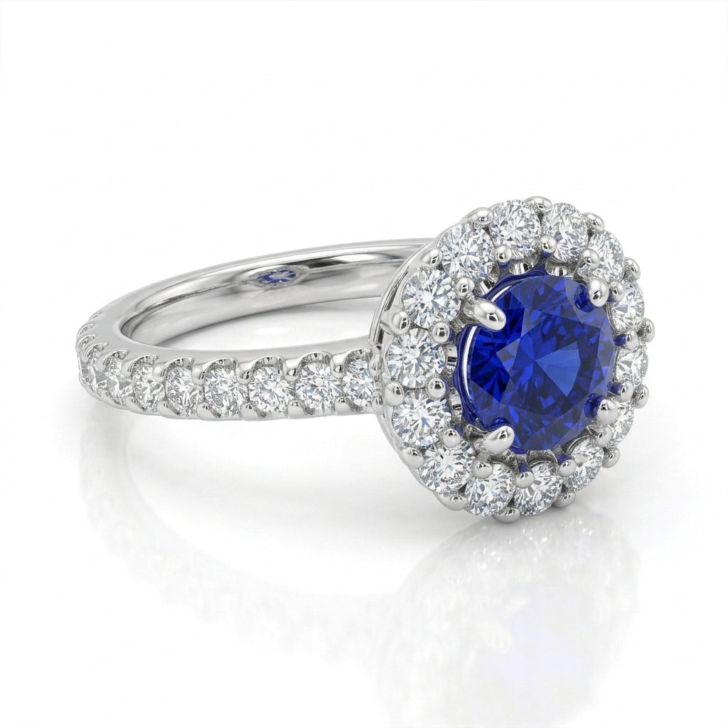 Tanzanite 1.00 ct tw Ring with 1.15 Diamonds & 14kt Gold