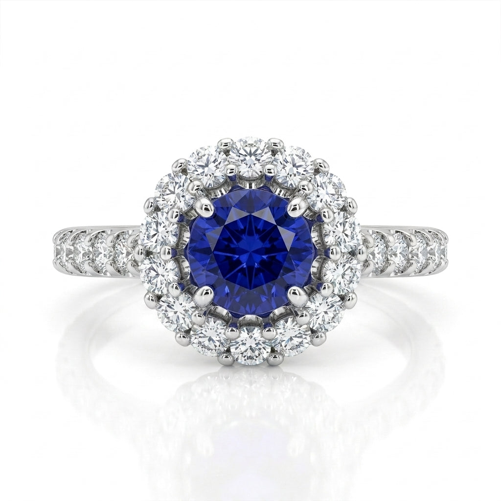 Tanzanite 1.00 ct tw Ring with 1.15 Diamonds & 14kt Gold