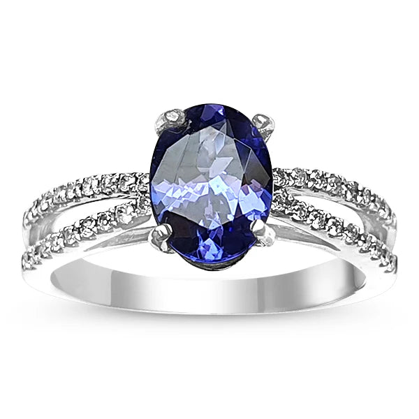 Tanzanite 1.25 ct tw Ring with 0.15 ct tw Diamonds in 14kt Gold