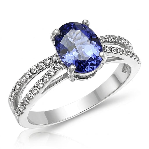 Tanzanite 1.25 ct tw Ring with 0.15 ct tw Diamonds in 14kt Gold