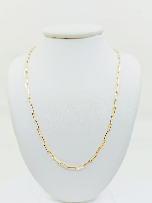 Paperclip Gold Chain 14kt 18" - All lengths available