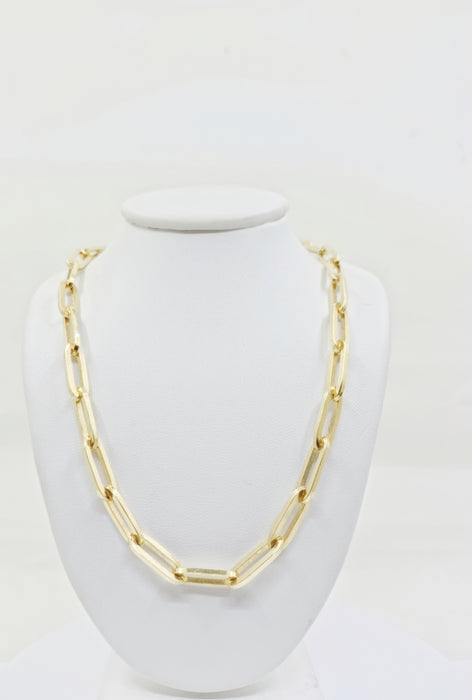 Paperclip Gold Chain 14kt 22" - All lengths available