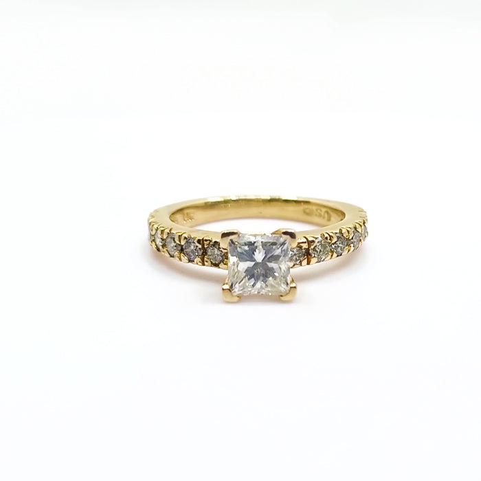Diamond Engagement Ring Women's Princess cut 1.50cttw 14kt Gold