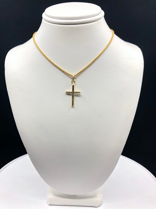 14k Small Cross classic high polished Pendant