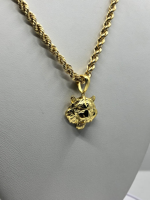 14k Gold Lion Head Pendant