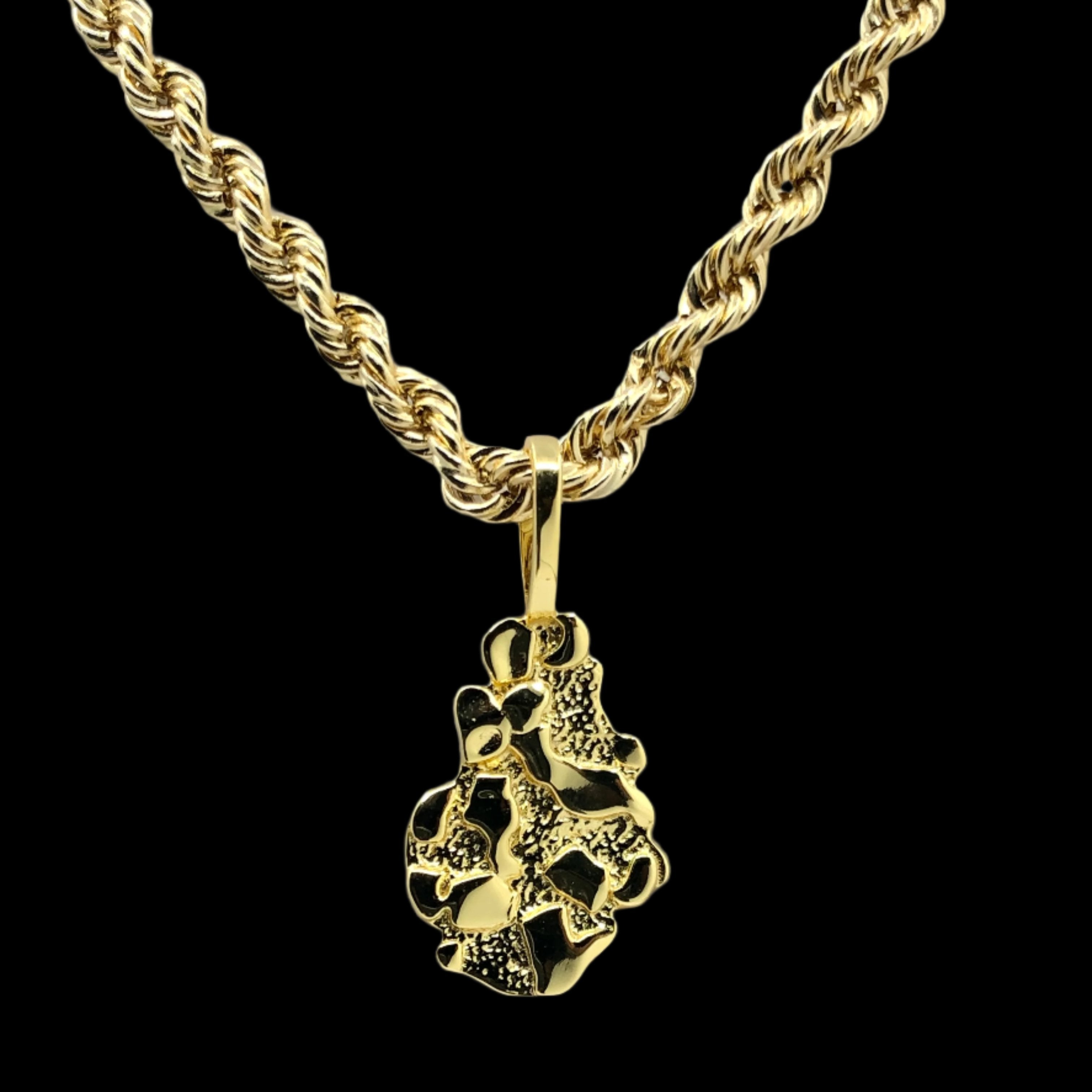 14k Gold Nugget Pendant Irregular Shape 1