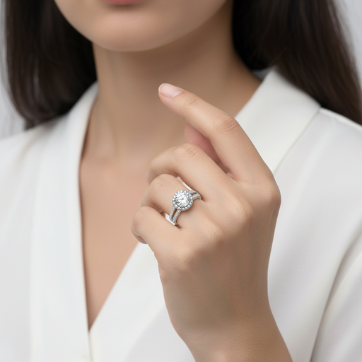 Split Band Fancy Lab Grown Diamond Engagement Ring 1.00CTW set in 14K Gold