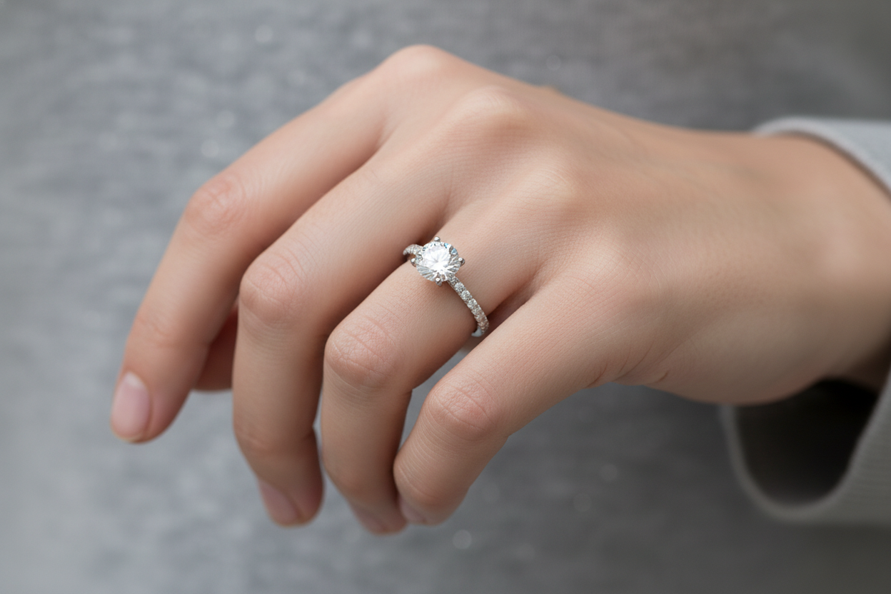 Fancy Lab Grown Diamond Engagement Ring 0.45CTW in 14K Gold