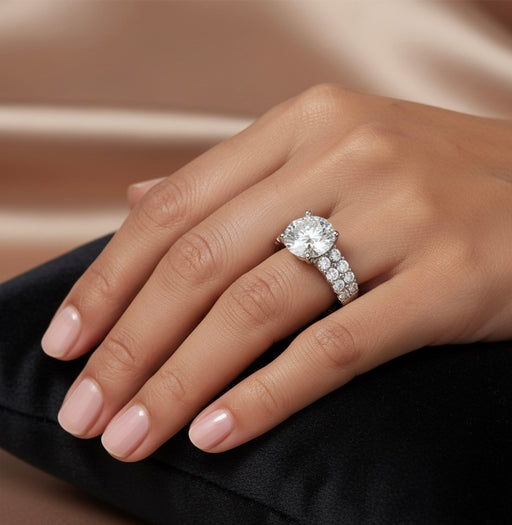 Round Lab Grown Diamond Engagement Ring 5.40CTW in 14K Gold