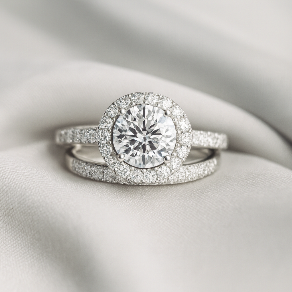 Halo Round Diamond Ring 1.50CTW in 14k Gold