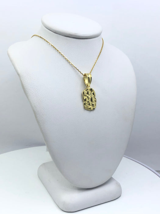 14k Gold 1" Nugget Pendant 1"