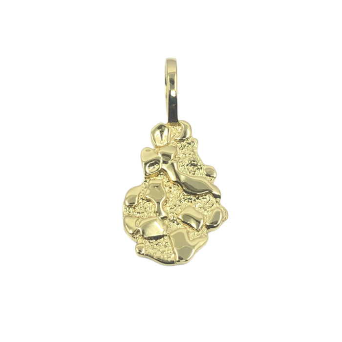 14k Gold Nugget Pendant Irregular Shape 1"