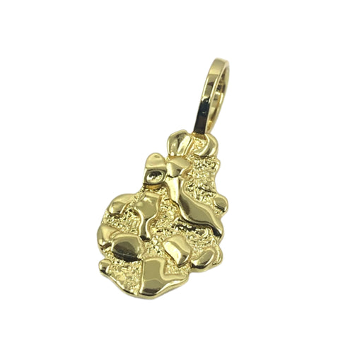 14k Gold Nugget Pendant Irregular Shape 1