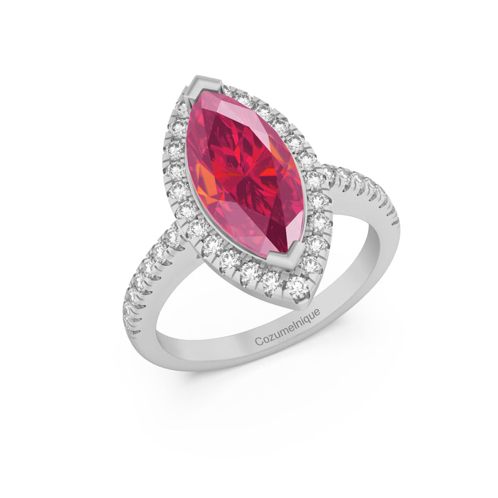 “Marvelous Marquise" Ring with 2.48ct Pink Rose